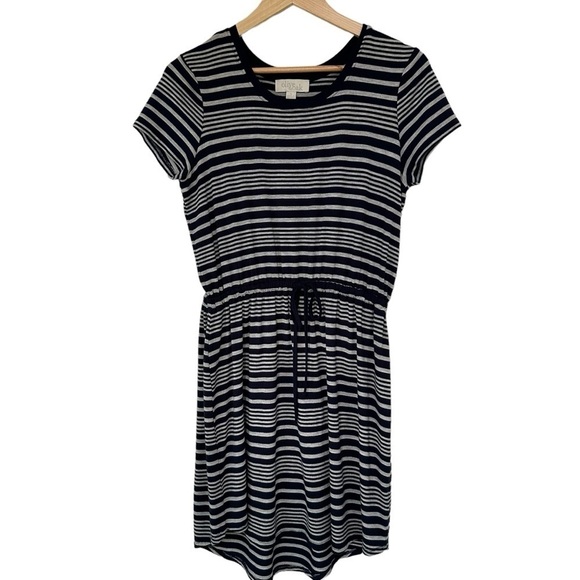 Olive & Oak Navy and Gray Elastic Waist Dress, Small - Picture 1 of 4